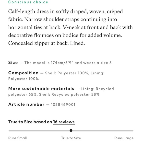 H&M flounced trimmed crepe dress from the Conscious Choice Collection - Picture 5 of 6